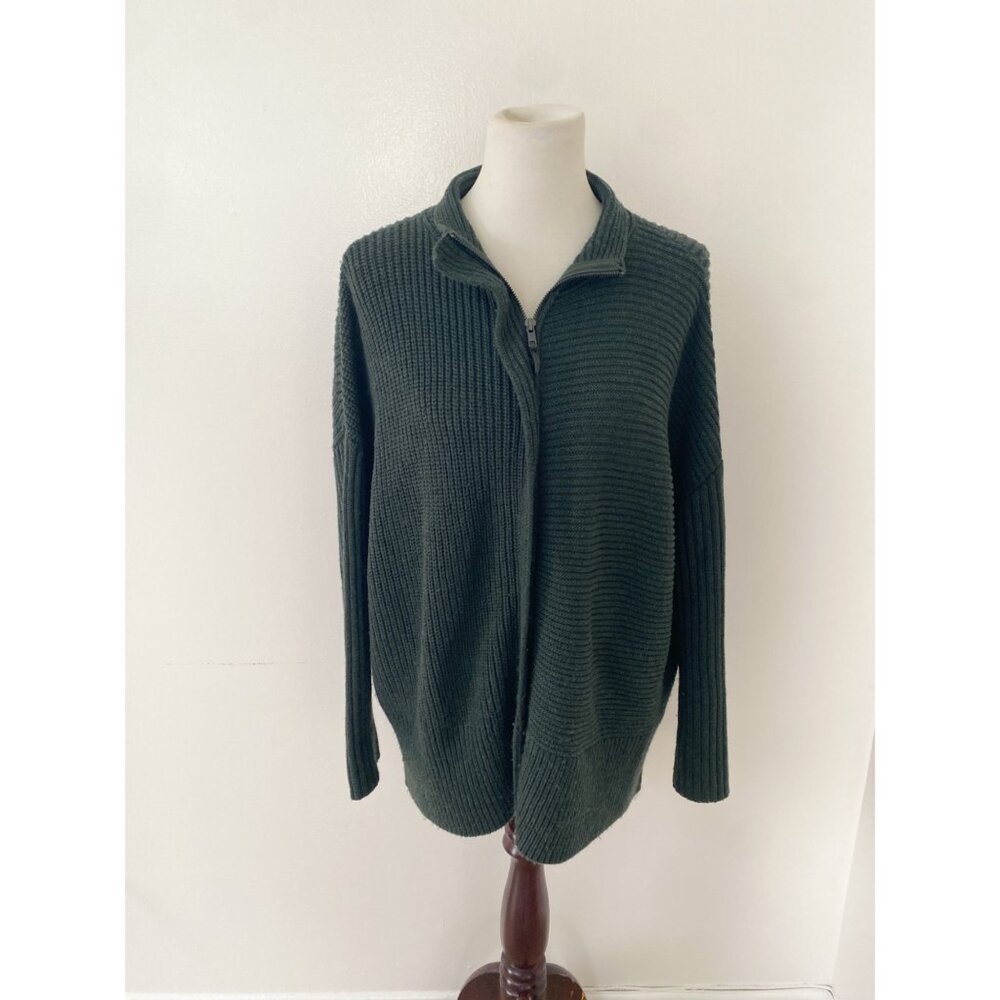 Poetry Cardigan Sweater Wool Cotton Green